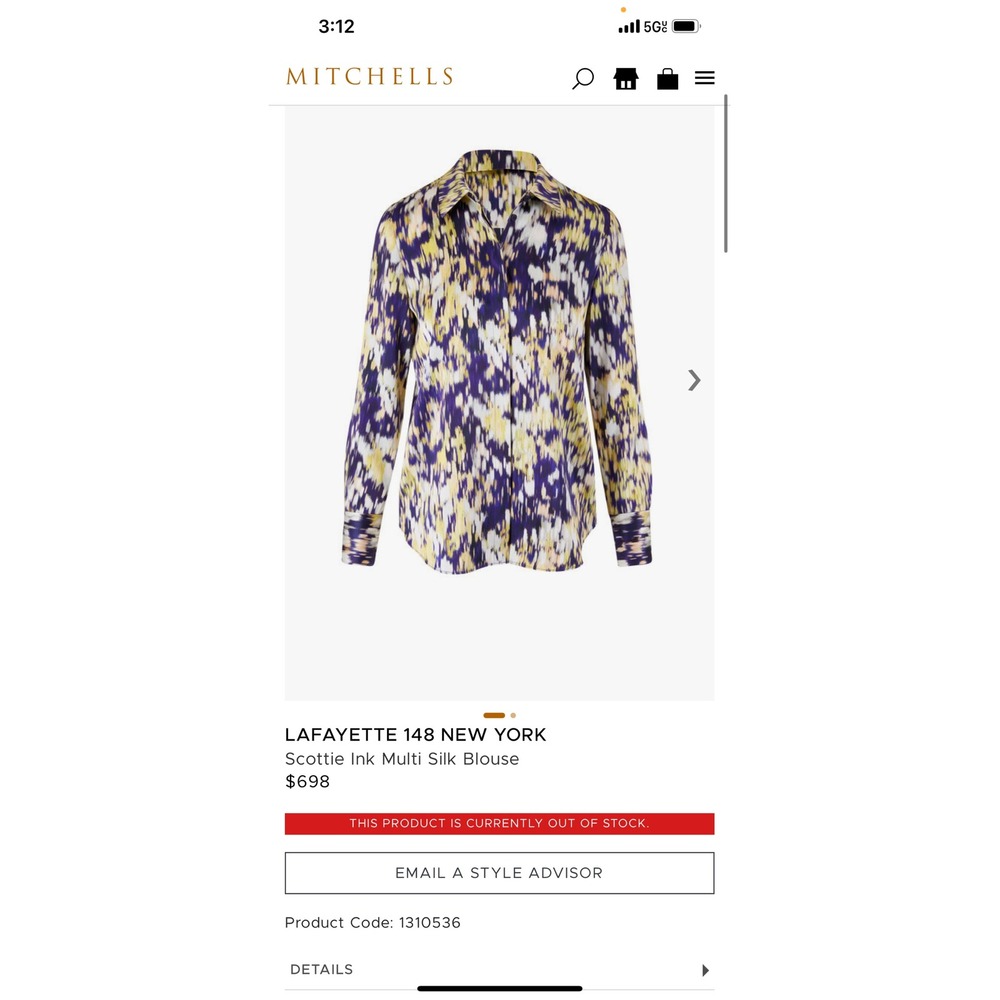 Lafayette 148 $698 New York Scottie Ink Blouse Silk Multicolor‎ Size Medium - Picture 3 of 12
